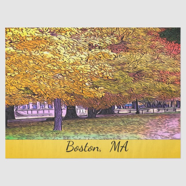Papier Mousseline Boston, Massachusetts Fall Foliing (Recto)