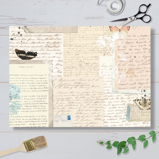Papier Mousseline Botanical Vintage Letters (Créateur téléchargé)