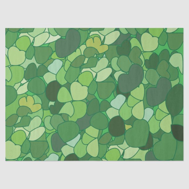Papier Mousseline Botanique à feuilles vertes (Recto)