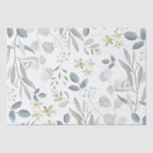 Papier Mousseline Botanique élégante à l'aquarelle Eucalyptus