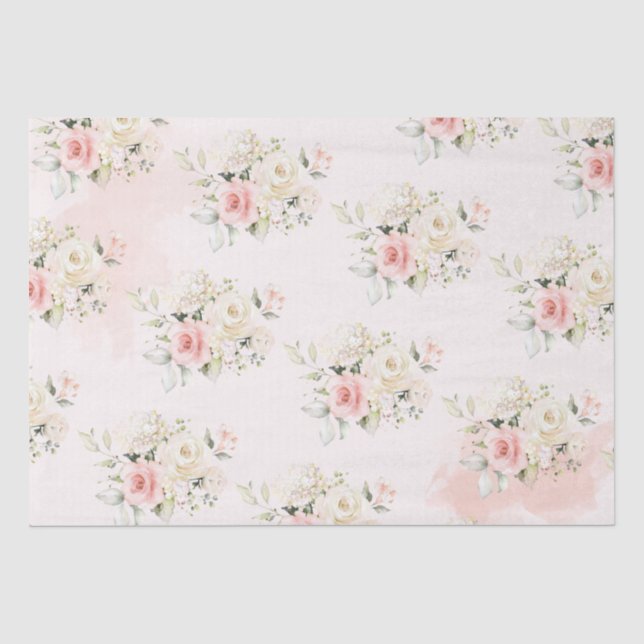 Papier Mousseline Botanique rose fleurie 75ème anniversaire (Recto)