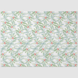 Papier Mousseline Botanique rouge et vert Noël