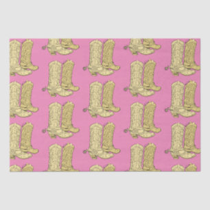 Papier Mousseline Botte cowboy rose
