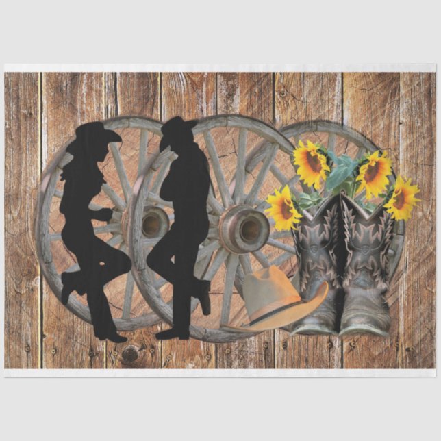 Papier Mousseline Botte de cowboy de l'Ouest Casquette tournesol Wag (Recto)