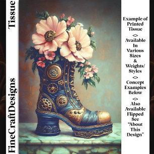 Papier Mousseline Botte Fun Extrême Steampunk, Découpage Floral DG2R