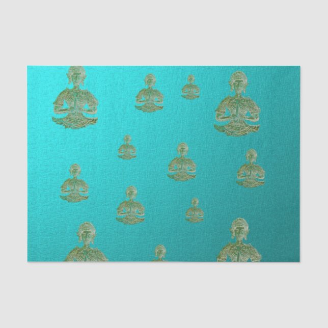Papier Mousseline bouddha en bleu (Recto)