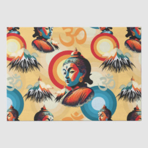Papier Mousseline Bouddha Lord Retro Pop Art Portrait