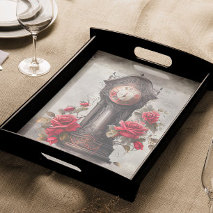Papier Mousseline Boudoir victorien   Horloge grand-père antique