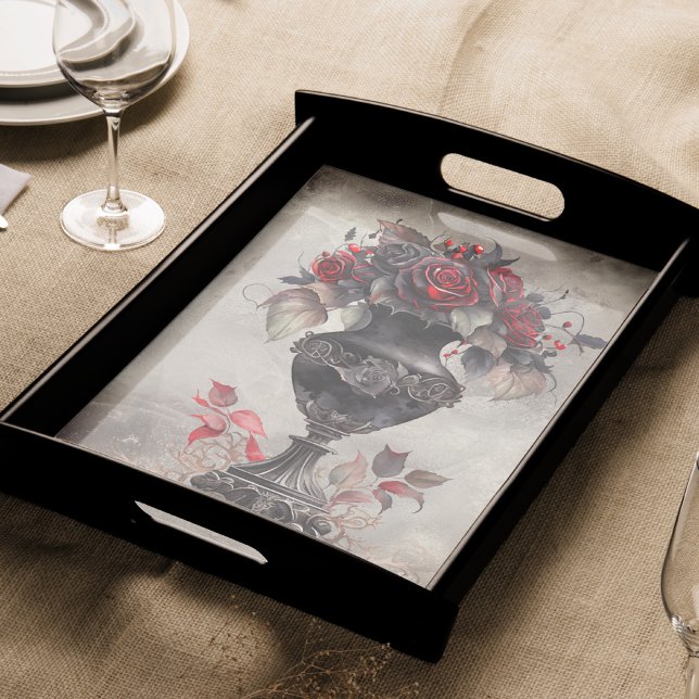 Papier Mousseline Boudoir victorien | Vieux vase orné et roses rouge (Créateur téléchargé)