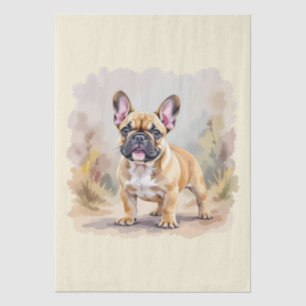 Papier Mousseline Bouledogue Français Brun Fauve Mignon Chien French