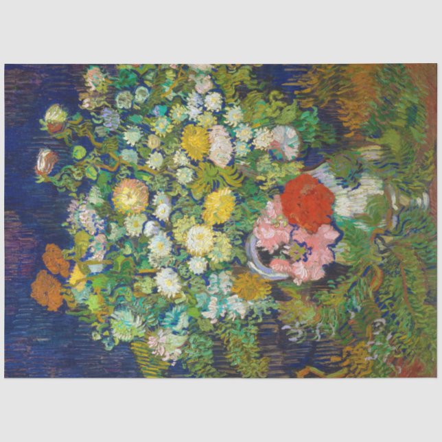 Papier Mousseline Bouquet de fleurs dans un Vase, Van Gogh (Recto)