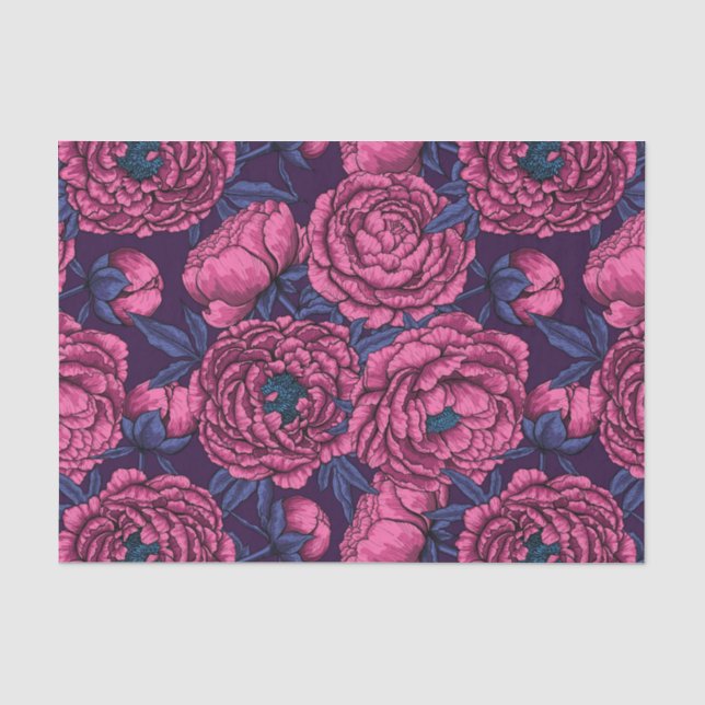 Papier Mousseline Bouquet de galets roses (Recto)