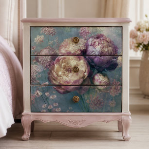 Papier Mousseline Bouquet de pivoine lilas poussiéreux découpage