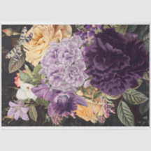 Bouquet fleuri-rose-jaune orchidée violette
