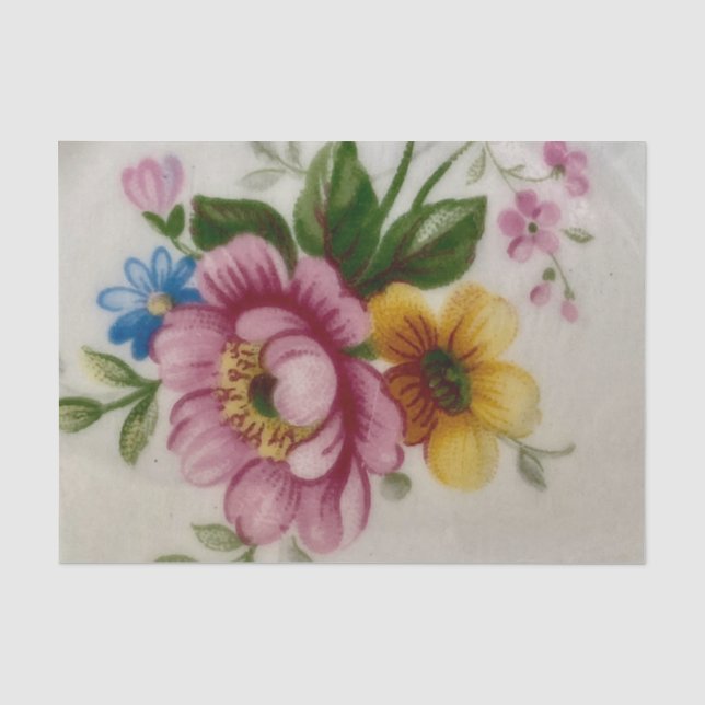 Papier Mousseline Bouquet floral de la coupe de thé (Recto)