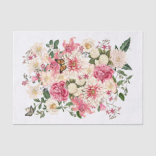 Papier Mousseline Bouquet vertical du jardin rose Lily et Peony