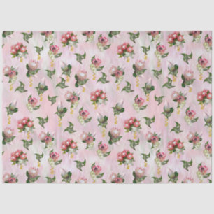 Papier Mousseline Bouquets de fleurs de Protea avec feuilles de saug