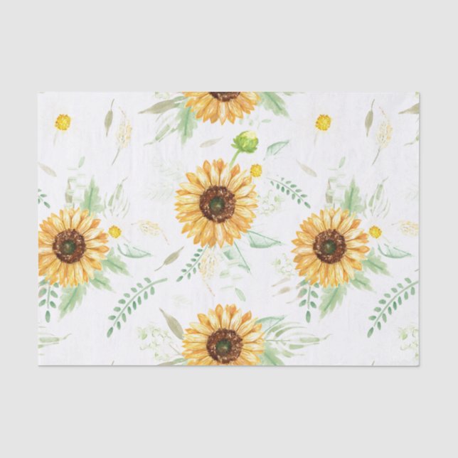 Papier Mousseline Bouquets de tournesol et de marais (Recto)