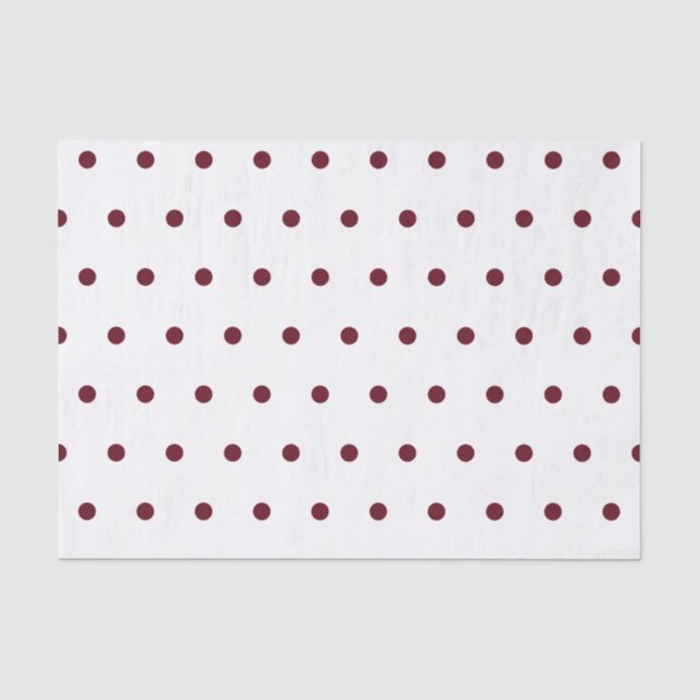Papier Mousseline Bourgogne d'automne Motif Pois (Recto)
