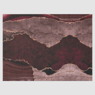 Papier Mousseline Bourgogne Dusty Rose Gold Agate Géode moderne