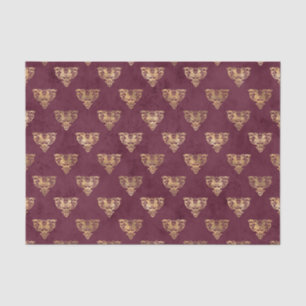 Papier Mousseline Bourgogne mythique et or