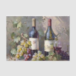 Papier Mousseline Bouteilles de raisins et de vins Aquarelle Découpa