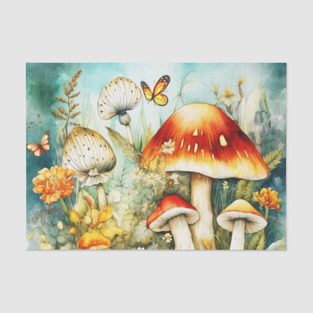 Papier Mousseline Bouteilles et papillons (Recto)