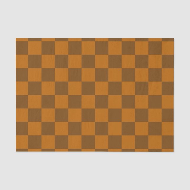 Papier Mousseline Bouton À damiers Brown (Recto)