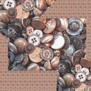 Papier Mousseline Boutons à coudre vintage en laiton Eplucheuse d'or