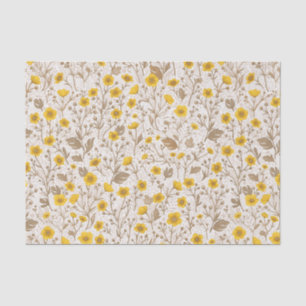 Papier Mousseline Boutons jaunes et bruns