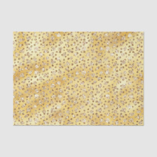 Papier Mousseline Bouts de guépard Parties scintillant Gold Faux