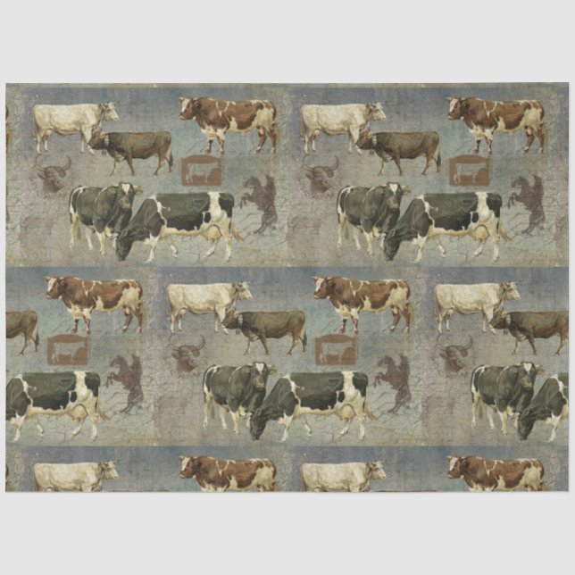 Papier Mousseline Bovins de ferme rustiques Bovins de ferme Ferme Mo (Recto)