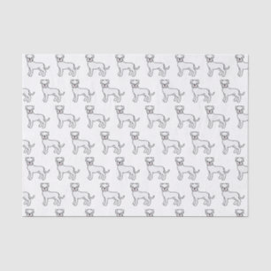 Papier Mousseline Boxe blanche mignonne Motif de dessin de chien