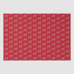 Papier Mousseline Boxe Noël Chien mignon Silhouette Rouge