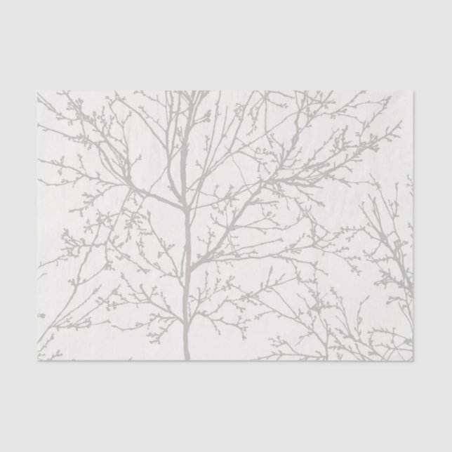 Papier Mousseline Branches d'arbre modernes Design Papier de tissus (Recto)