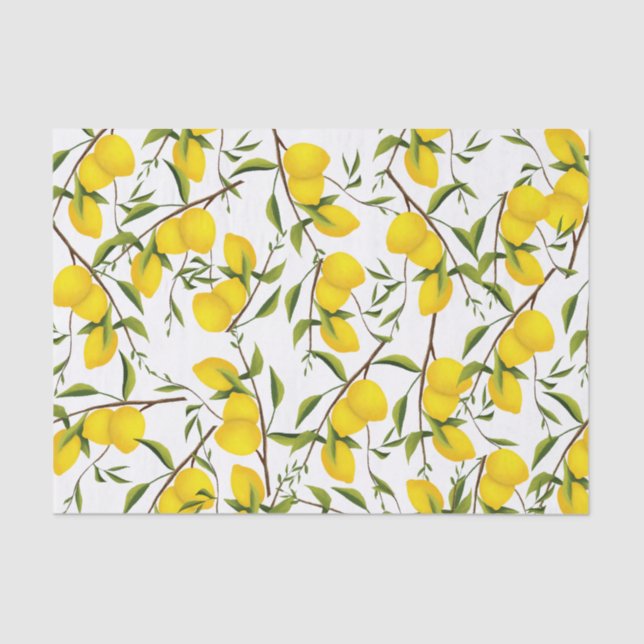 Papier Mousseline Branches de citronniers d'été (Recto)