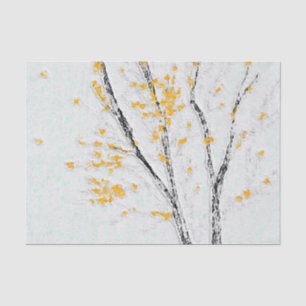 Papier Mousseline Branches de l'arbre d'automne avec feuilles de aut