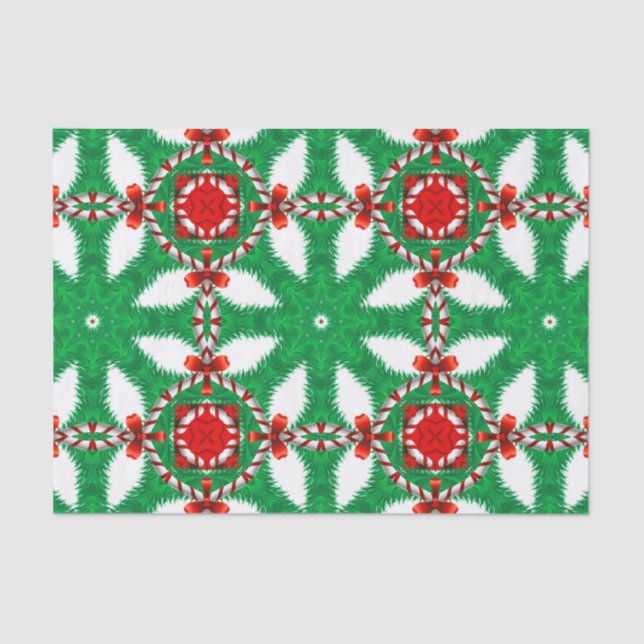 Papier Mousseline Branches de pin sucre de canne Bow rouge Cravates  (Recto)