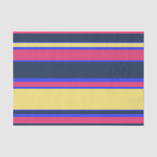 Papier Mousseline Brayures rose, jaune et bleue