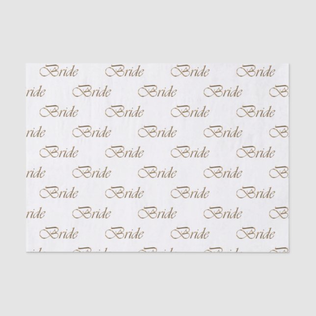 Papier Mousseline Bride écriture or calligraphie motif élégant chic (Recto)