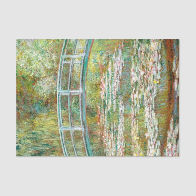 Papier Mousseline Bridge over a Pond of Water Lilies by Claude Monet (Recto)