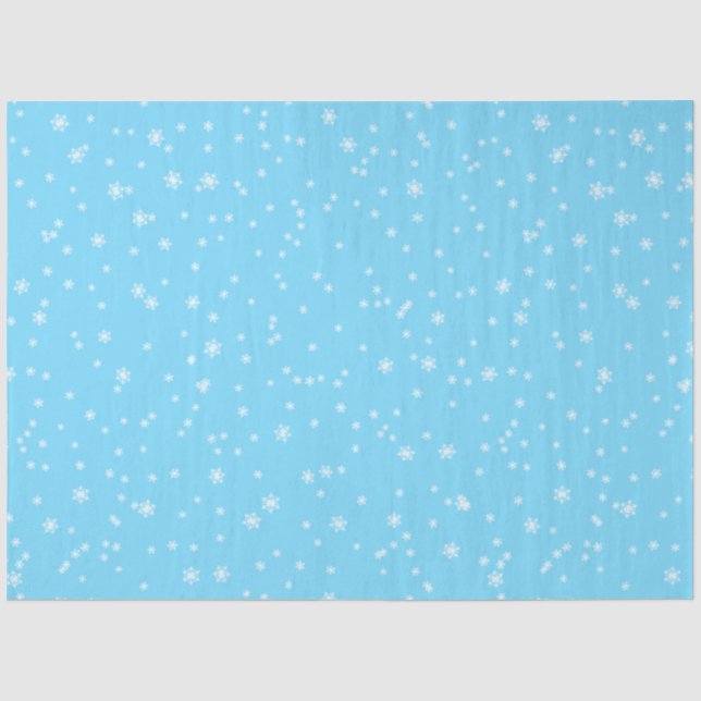 Papier Mousseline Bright Blue Elegant Winter Snowflakes (Recto)