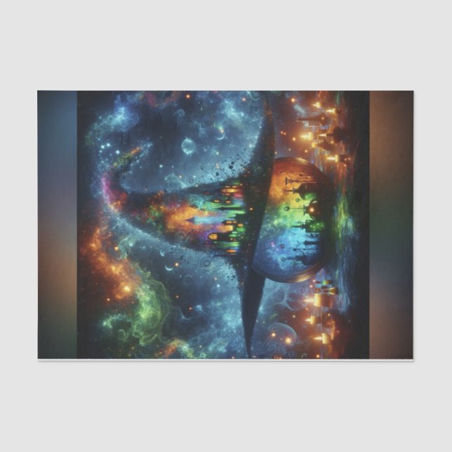 Papier Mousseline Bright Mystical Witch's Casquette Decoupage Paper (Recto)