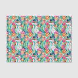 Papier Mousseline Bright Palm Beach Christmas Snowman