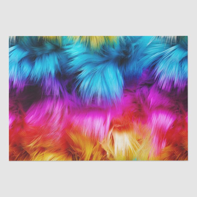 Papier Mousseline Bright Rainbow fausse texture de fourrure monstre (Recto)