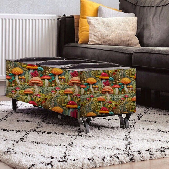 Papier Mousseline Broderie de champignons orange et rouge (Créateur téléchargé)