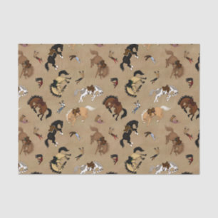 Papier Mousseline Broncs et cowboys