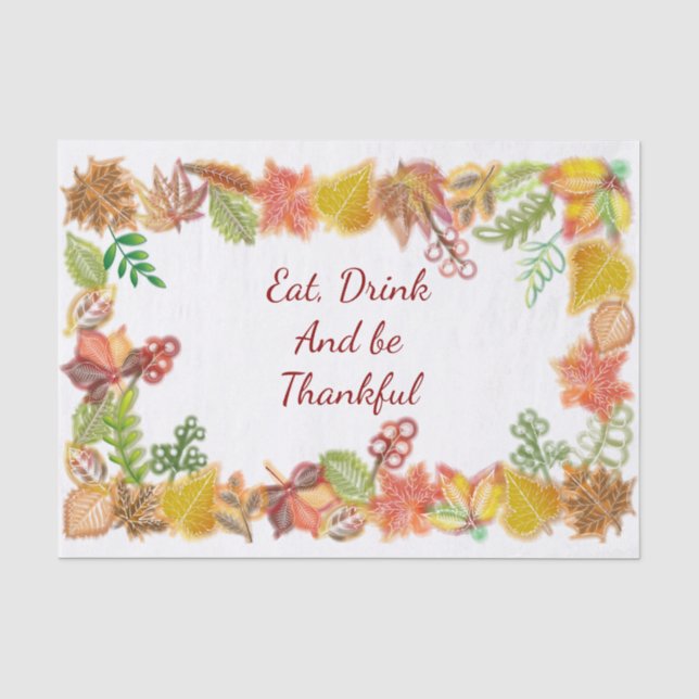 Papier Mousseline Brosse de feuillage d'automne pour Thanksgiving (Recto)