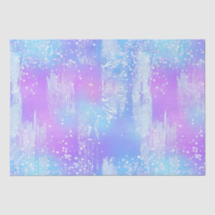 Papier Mousseline Brosses à peinture violet et bleu Iridescente