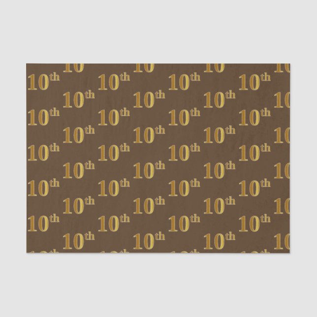 Papier Mousseline Brown, Faux Gold 10e (Dixième) Tissu de l'événemen (Recto)
